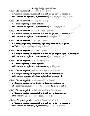 Bài tập ôn tập định lí Vi-et